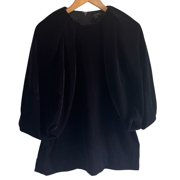 COS Velvet Puff-Sleeved Top dramatic pleated sleeve size 40 excellent condition - Picture 5 of 15